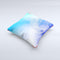 Abstract Light Blue Scattered Snowflakes Ink-Fuzed Decorative Throw Pillow