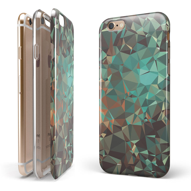 Abstract MultiColor Geometric Shapes Pattern iPhone 6/6s or 6/6s Plus 2-Piece Hybrid INK-Fuzed Case