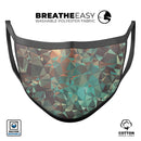 Abstract MultiColor Geometric Shapes Pattern - Made in USA Mouth Cover Unisex Anti-Dust Cotton Blend Reusable & Washable Face Mask with Adjustable Sizing for Adult or Child