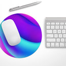 Abstract Neon Wave V10// WaterProof Rubber Foam Backed Anti-Slip Mouse Pad for Home Work Office or Gaming Computer Desk