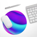 Abstract Neon Wave V10// WaterProof Rubber Foam Backed Anti-Slip Mouse Pad for Home Work Office or Gaming Computer Desk