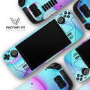 Abstract Neon Wave V12 // Full Body Skin Decal Wrap Kit for the Steam Deck handheld gaming computer