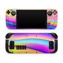 Abstract Neon Wave V1 // Full Body Skin Decal Wrap Kit for the Steam Deck handheld gaming computer