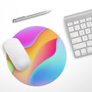 Abstract Neon Wave V2// WaterProof Rubber Foam Backed Anti-Slip Mouse Pad for Home Work Office or Gaming Computer Desk
