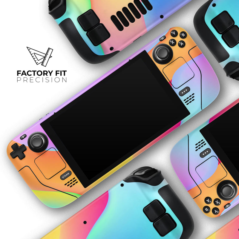Abstract Neon Wave V2 // Full Body Skin Decal Wrap Kit for the Steam Deck handheld gaming computer