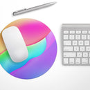 Abstract Neon Wave V3// WaterProof Rubber Foam Backed Anti-Slip Mouse Pad for Home Work Office or Gaming Computer Desk