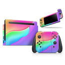 Abstract Neon Wave V3 // Skin Decal Wrap Kit for Nintendo Switch Console & Dock, Joy-Cons, Pro Controller, Lite, 3DS XL, 2DS XL, DSi, or Wii - Vinyl Skin Wrap for Nintendo Switch 2, OLED, Lite, Pro Controller, Wii & Classic Handhelds