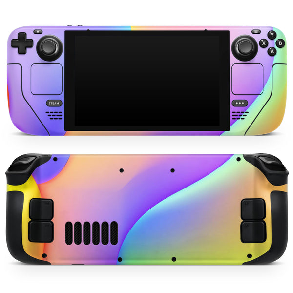 Abstract Neon Wave V4 // Full Body Skin Decal Wrap Kit for the Steam Deck handheld gaming computer