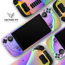 Abstract Neon Wave V4 // Full Body Skin Decal Wrap Kit for the Steam Deck handheld gaming computer
