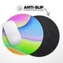 Abstract Neon Wave V5// WaterProof Rubber Foam Backed Anti-Slip Mouse Pad for Home Work Office or Gaming Computer Desk