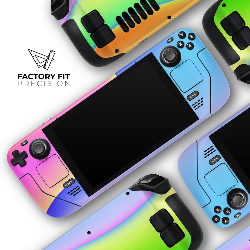 Abstract Neon Wave V5 // Full Body Skin Decal Wrap Kit for the Steam Deck handheld gaming computer