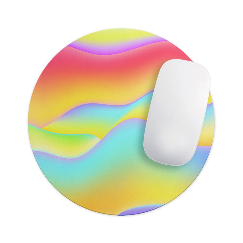Abstract Neon Wave V8// WaterProof Rubber Foam Backed Anti-Slip Mouse Pad for Home Work Office or Gaming Computer Desk