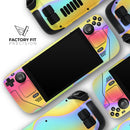 Abstract Neon Wave V8 // Full Body Skin Decal Wrap Kit for the Steam Deck handheld gaming computer