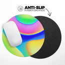 Abstract Neon Wave V9// WaterProof Rubber Foam Backed Anti-Slip Mouse Pad for Home Work Office or Gaming Computer Desk