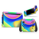 Abstract Neon Wave V9 // Skin Decal Wrap Kit for Nintendo Switch Console & Dock, Joy-Cons, Pro Controller, Lite, 3DS XL, 2DS XL, DSi, or Wii - Vinyl Skin Wrap for Nintendo Switch 2, OLED, Lite, Pro Controller, Wii & Classic Handhelds