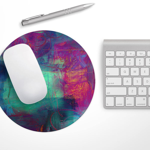 Abstract Oil Painting V3// WaterProof Rubber Foam Backed Anti-Slip Mouse Pad for Home Work Office or Gaming Computer Desk
