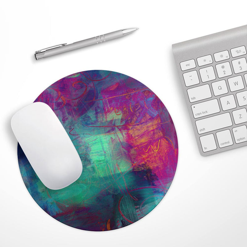 Abstract Oil Painting V3// WaterProof Rubber Foam Backed Anti-Slip Mouse Pad for Home Work Office or Gaming Computer Desk