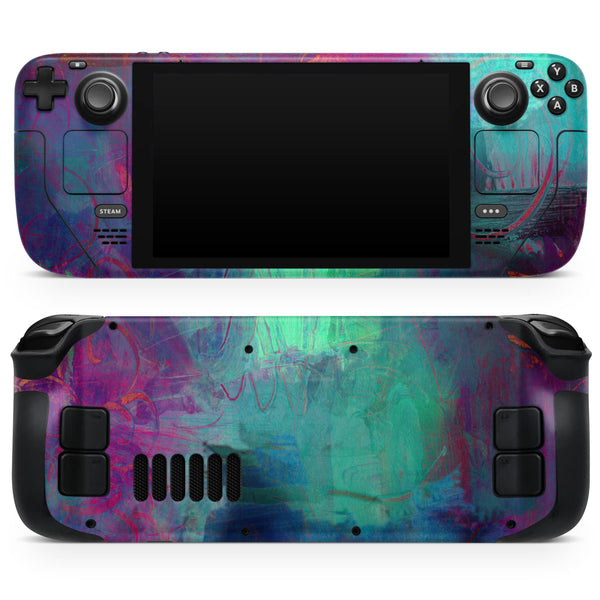 Abstract Oil Painting V3 // Full Body Skin Decal Wrap Kit for the Steam Deck handheld gaming computer