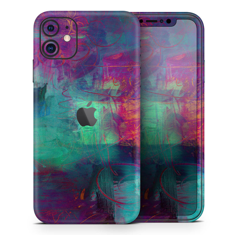 Abstract Oil Painting V3  - Protective Skin Wrap & Decal – Compatible with iPhone SE to iPhone 17 Pro Max (All Models)