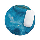 Abstract Oiled Blue Marble// WaterProof Rubber Foam Backed Anti-Slip Mouse Pad for Home Work Office or Gaming Computer Desk