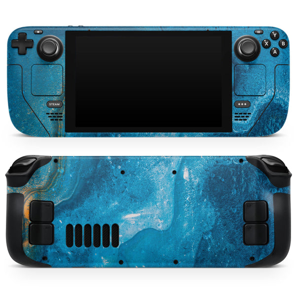 Abstract Oiled Blue Marble // Full Body Skin Decal Wrap Kit for the Steam Deck handheld gaming computer