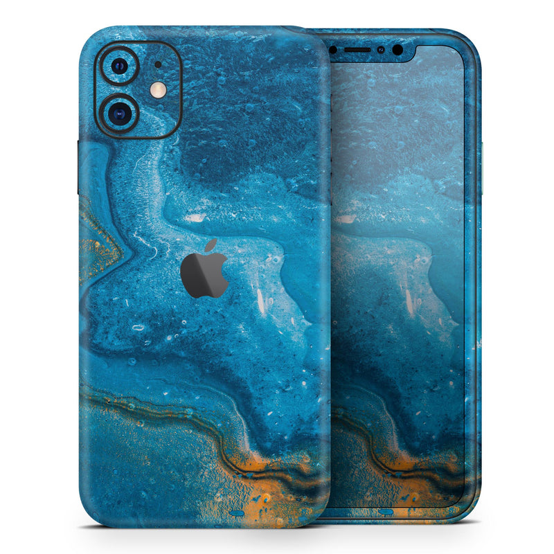 Abstract Oiled Blue Marble // Skin-Kit compatible with the Apple iPhone 14, 13, 12, 12 Pro Max, 12 Mini, 11 Pro, SE, X/XS + (All iPhones Available)