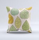 Abstract Pastel Lined-Leaves ink-Fuzed Decorative Throw Pillow