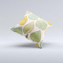 Abstract Pastel Lined-Leaves ink-Fuzed Decorative Throw Pillow