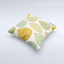 Abstract Pastel Lined-Leaves ink-Fuzed Decorative Throw Pillow