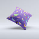 Abstract Pattern-Filled Birds Ink-Fuzed Decorative Throw Pillow