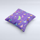 Abstract Pattern-Filled Birds Ink-Fuzed Decorative Throw Pillow