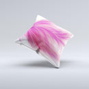 Abstract Pink Flowing Feather Ink-Fuzed Decorative Throw Pillow