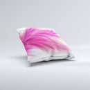 Abstract Pink Flowing Feather Ink-Fuzed Decorative Throw Pillow