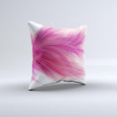 Abstract Pink Flowing Feather Ink-Fuzed Decorative Throw Pillow