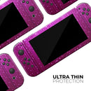 Abstract Pink Neon Rain Curtain // Skin Decal Wrap Kit for Nintendo Switch Console & Dock, Joy-Cons, Pro Controller, Lite, 3DS XL, 2DS XL, DSi, or Wii - Vinyl Skin Wrap for Nintendo Switch 2, OLED, Lite, Pro Controller, Wii & Classic Handhelds