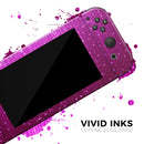 Abstract Pink Neon Rain Curtain // Skin Decal Wrap Kit for Nintendo Switch Console & Dock, Joy-Cons, Pro Controller, Lite, 3DS XL, 2DS XL, DSi, or Wii - Vinyl Skin Wrap for Nintendo Switch 2, OLED, Lite, Pro Controller, Wii & Classic Handhelds