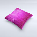 Abstract Pink Neon Rain Curtain ink-Fuzed Decorative Throw Pillow