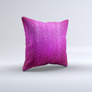 Abstract Pink Neon Rain Curtain ink-Fuzed Decorative Throw Pillow