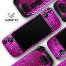 Abstract Pink Neon Rain Curtain // Full Body Skin Decal Wrap Kit for the Steam Deck handheld gaming computer