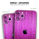 Abstract Pink Neon Rain Curtain  - Protective Skin Wrap & Decal – Compatible with iPhone SE to iPhone 17 Pro Max (All Models)