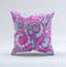 Abstract Pink Purple Vector Swirled Pattern Ink-Fuzed Decorative Throw Pillow