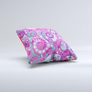 Abstract Pink Purple Vector Swirled Pattern Ink-Fuzed Decorative Throw Pillow