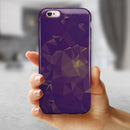 Abstract Purple and Gold Geometric Shapes iPhone 6/6s or 6/6s Plus 2-Piece Hybrid INK-Fuzed Case