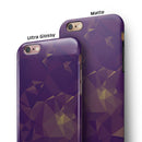 Abstract Purple and Gold Geometric Shapes iPhone 6/6s or 6/6s Plus 2-Piece Hybrid INK-Fuzed Case