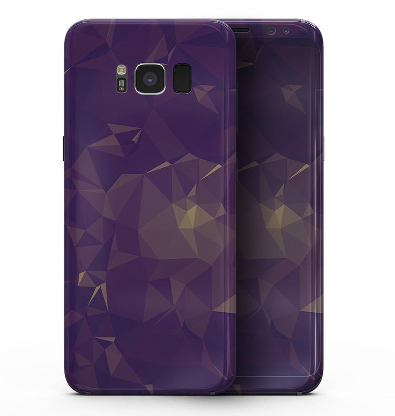 Abstract Purple and Gold Geometric Shapes - Samsung Galaxy S8 Full-Body Skin Kit