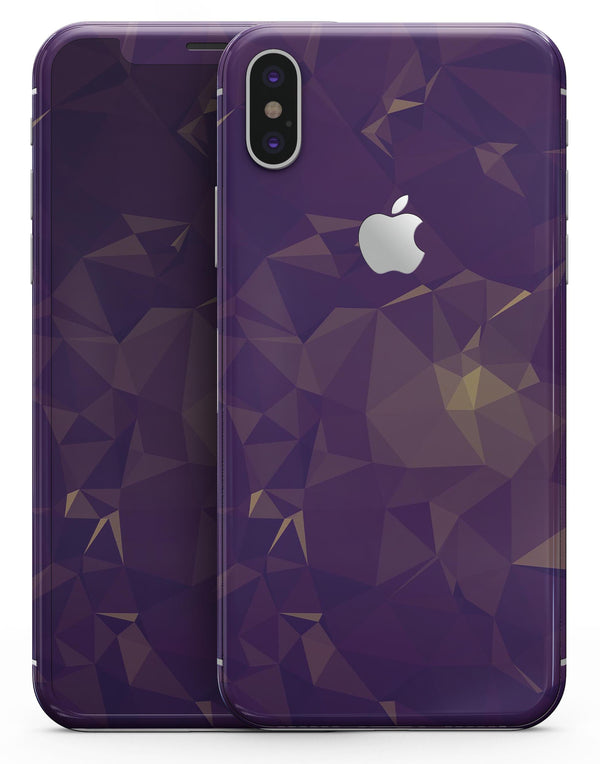 Abstract Purple and Gold Geometric Shapes - iPhone X Skin-Kit