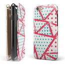 Abstract Red and Teal Overlaps iPhone 6/6s or 6/6s Plus 2-Piece Hybrid INK-Fuzed Case