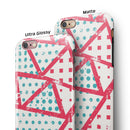 Abstract Red and Teal Overlaps iPhone 6/6s or 6/6s Plus 2-Piece Hybrid INK-Fuzed Case