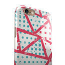 Abstract Red and Teal Overlaps iPhone 6/6s or 6/6s Plus 2-Piece Hybrid INK-Fuzed Case