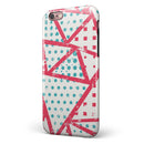 Abstract Red and Teal Overlaps iPhone 6/6s or 6/6s Plus 2-Piece Hybrid INK-Fuzed Case